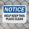 Signmission Help Keep This Place Clean, 24 in W x Rectangle, Plastic OS-2PACK-NS-P-1824-L-15803 - alternate 7